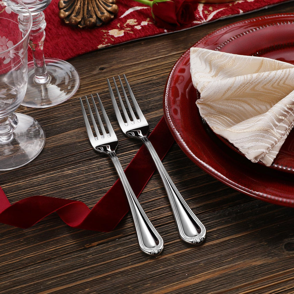 Premium Pearl Edge 20/45/65-Piece Silverware Set (45, Silver)