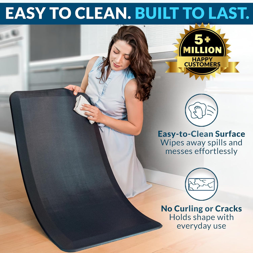 Anti Fatigue Floor Mat - 3/4 Inch Thick Kitchen Mats for Floor, Standing Desk Mat, Kitchen Rug - Comfort at Home