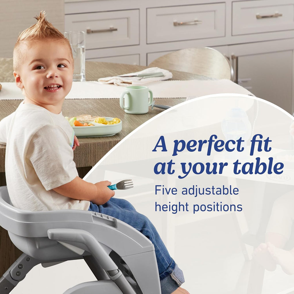 DuoDiner DLX 6-in-1 Convertible High Chair, Infant to Toddler Booster & Youth Stool, Adjustable Height & Recline