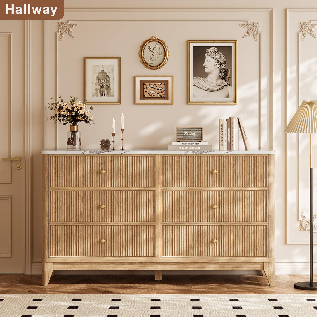 6 Drawers Dresser (Oak-DLC)
