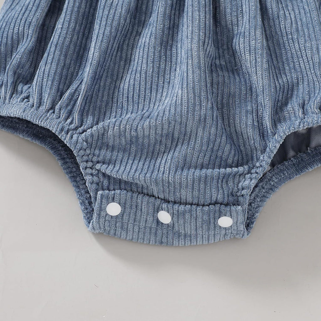 Newborn Baby Girl Clothes Bell Sleeve Romper and Corduroy Overalls Shorts Infant Girl Fall Outfits