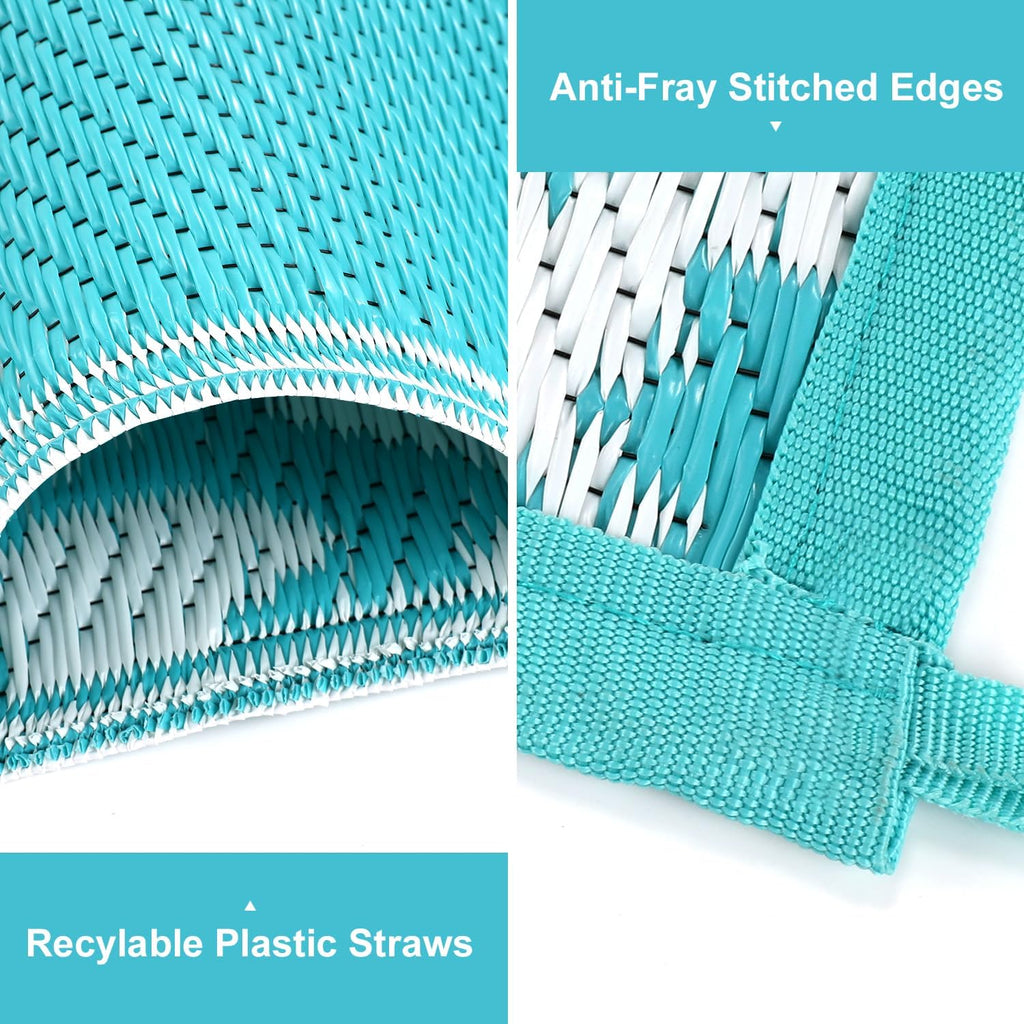 Waterproof Outdoor Rug 9x12 ft, Reversible Plastic Straw Rug for Patio Clearance, Camping, RV Mat, L