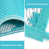 Waterproof Outdoor Rug 9x12 ft, Reversible Plastic Straw Rug for Patio Clearance, Camping, RV Mat, L