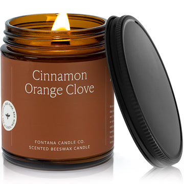 Co Wood Wick Beeswax Candle, Cinnamon Orange Clove