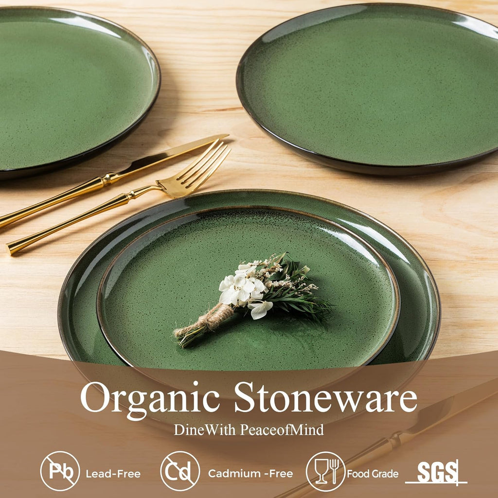 Ceramic Dinnerware Sets for 4,Porcelain Plates and Bowls Sets,Handmade Reactive Glaze Dishes Set,Oven&Dishwasher &