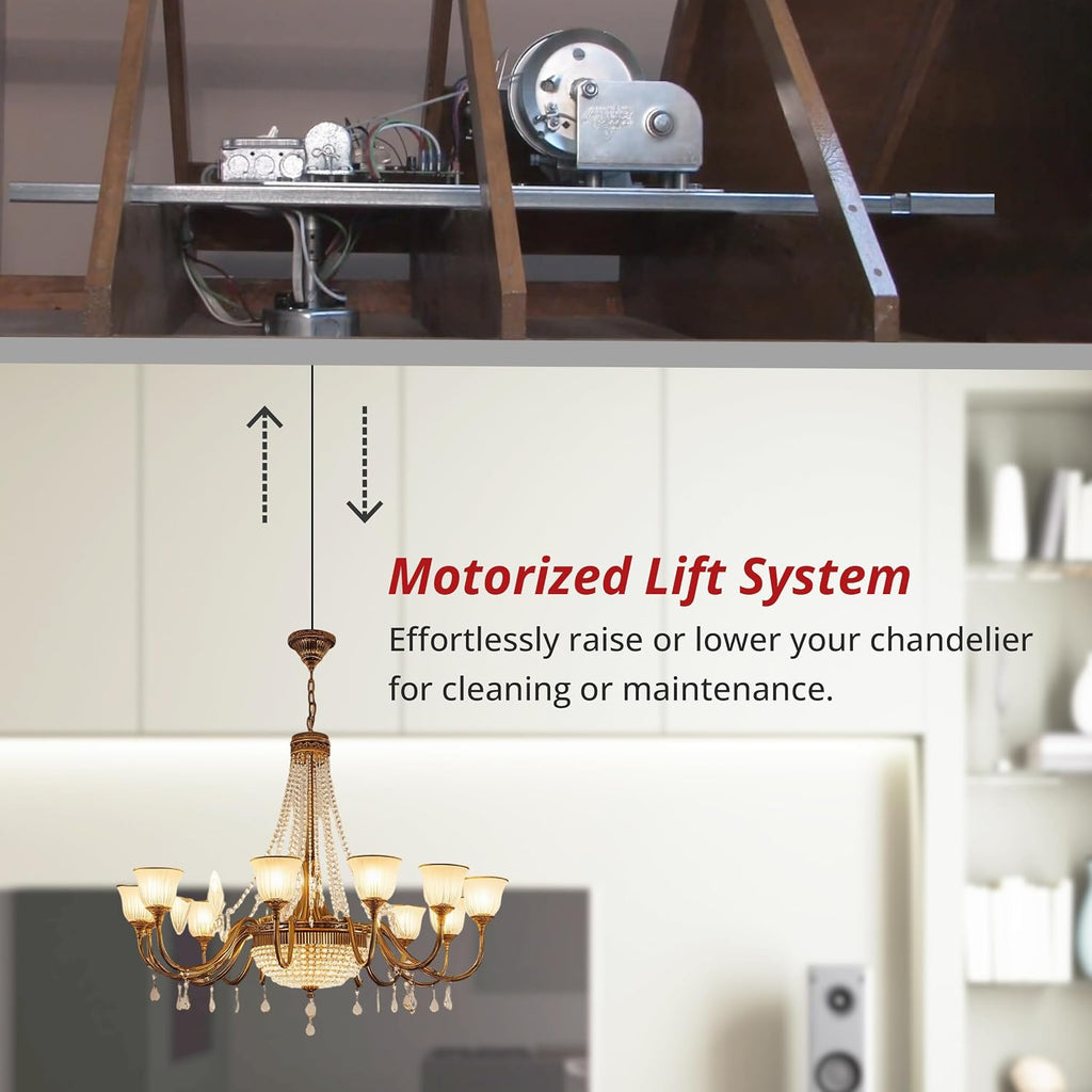 300 lb Motorized Chandelier Lift System with Remote Control, Commercial Grade – Mid-Capacity