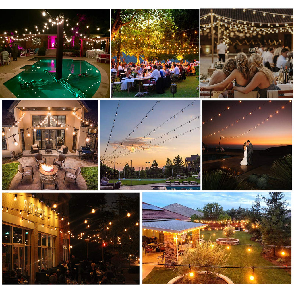 LED Outdoor String Lights Waterproof Patio Lighting for Outside Porch