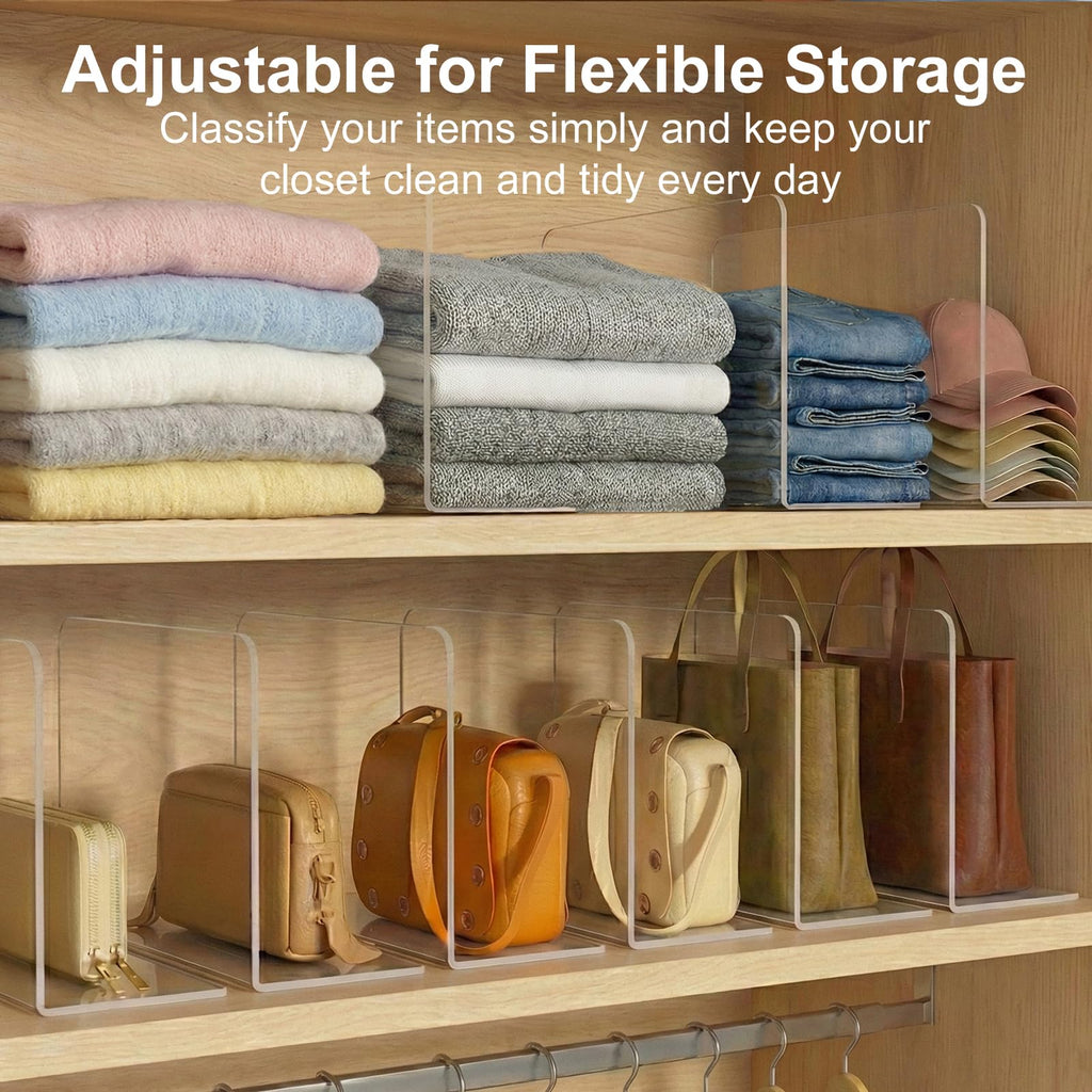 Shelf Dividers for Closet Organization: 10" Tall x 12" Deep