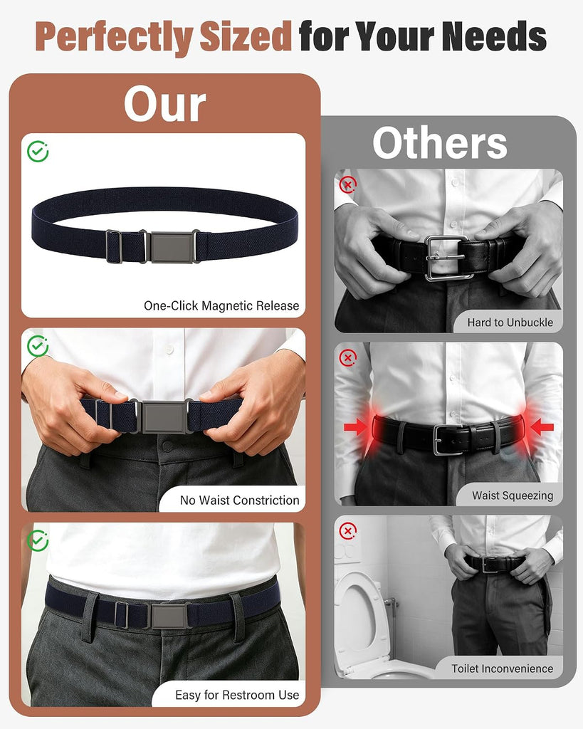 Boys Magnetic Kids Belt Adjustable Elastic Toddler Girl Belts 4 Pcs