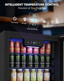 Beverage Refrigerator Cooler, 126 Can Mini Fridge with Glass Door for Wine, Soda