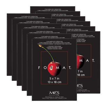 Format Picture Frame, 5x7, Black, Tabletop Easel, 12-Pack