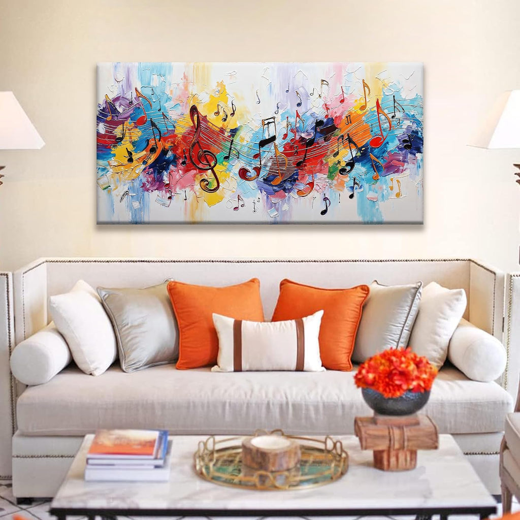 Abstract Wall Art Painting Modern Canvas Art Wall Decor Colorful Musical Note Abstract Wall Decor Prints Artwork