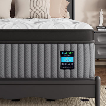 12 Inch Firm Full Mattress, 7-Zone Hybrid Mattress with Extra Lumbar & Hip Support - Deep Sleep Pain Relief Bed in a