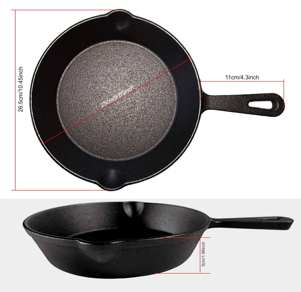 Pre-Seasoned Cast Iron Skillet, 10Inch, Black