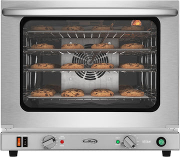 23 in. Commercial Countertop Convection Oven for Half-Size Pans with 4 Racks 2800W of Power and Stea