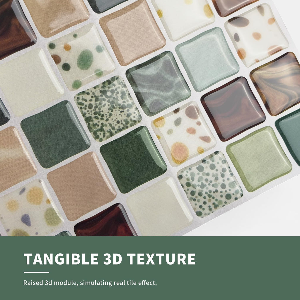 20-Pack 6x6 Peel and Stick Backsplash 3D Mosaic Tiles