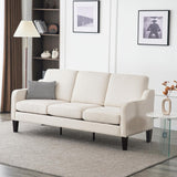 Small Couch Sofa 71" Comfy Couches for Living Room Beige 3 Seat Sofa Couch Mid Century Modern Sofa Furniture Couches