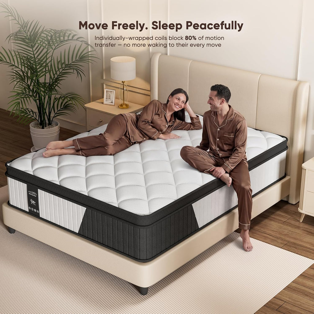Mattress Queen Size, 12 Inch Hybrid Queen Mattress in a Box, Medium Firm | Queen Size Mattress with Cooling Gel