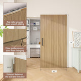 42"x84" Concealed Sliding Barn Door with Soft Close Hardware Kit, Light Brown Hidden Door for Openin