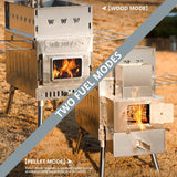 WillowyBe Outdoor Sauna Hot Tent Stove, Rocket Stove Heater, Portable Camping Wood Stove for Dry Sauna