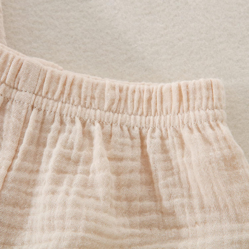 Baby Boys Clothes Set Toddler Infant Boys Button-down Shirt Tops + Cotton Gauze Shorts Summer Outfit 2PCS with Pockets