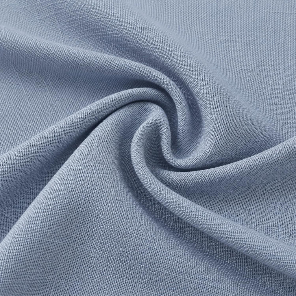Linen Blend Throw Pillow Covers 20x20 Set of 2, Dusty Blue