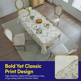 Rectangle Tablecloth 60" x 102" 100% Waterproof Fabric - Wipe-Clean, Tear-Proof Decorative Table Cov