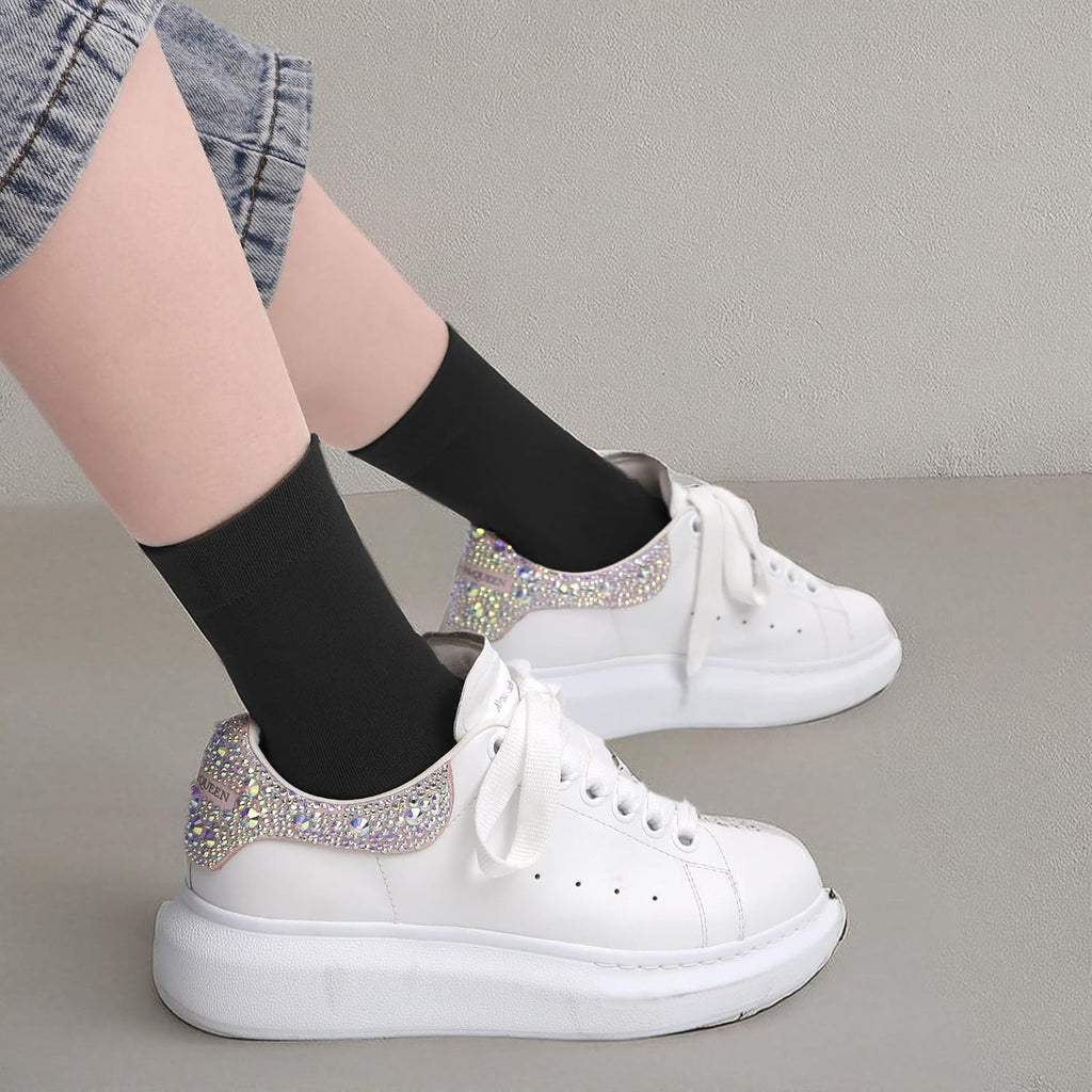 Kids Viscose Bamboo School Socks Soft flate Seam Color Anti Odor Thin Breathable Stretch Cuffs Girls Boy 5 Pairs