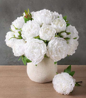 Peonies Artificial Flowers, 11 Pcs Realistic Faux Flowers for Vase, Silk Flowers Decor Indoor, Wedding, Party, Table