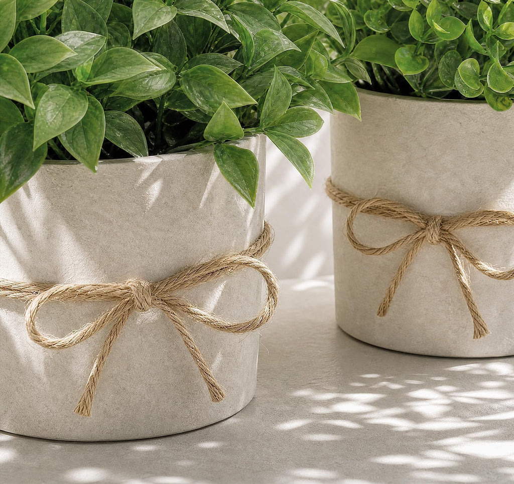 Fake Plants, 4 PCS Small Artificial Eucalyptus Potted Plants Indoor in Pots
