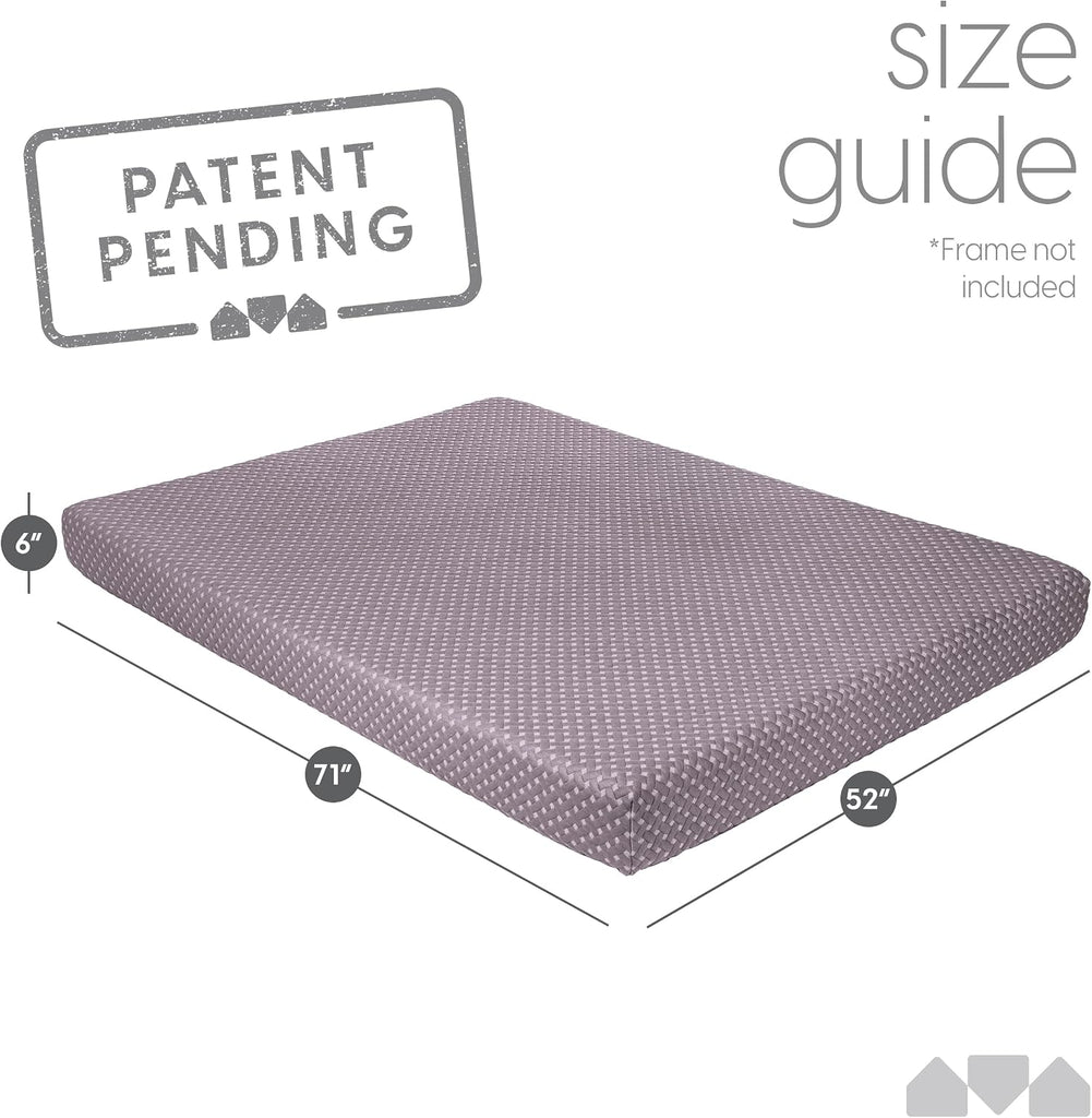 Memory Foam Futon Mattress - (Frame Not Included) (Grey)