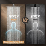 All Metal 10" Shower Head with Handheld, Luxurious Square Double Rain Shower Heads,Power Wash Wand,Dual High Pressure