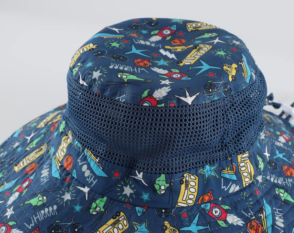UPF50+ Wide Brim Sun Hat Boys Girls Sun Protection Hat Zoo Beach Swim Safari Bucket Hat for Baby Toddler Kid