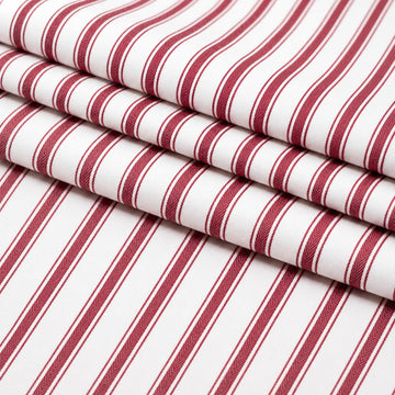 5 Yard Red Christmas Ticking Stripe Fabric 100% Cotton 45" Wide