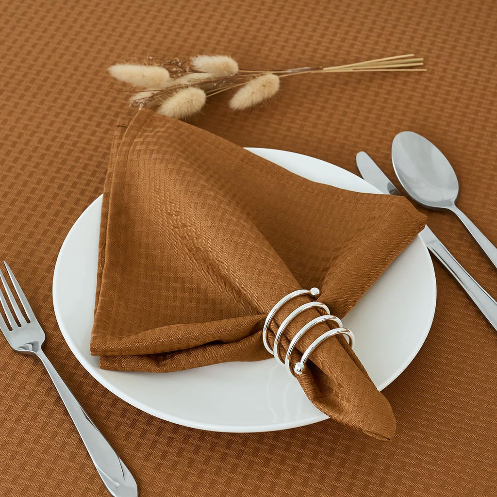Fall Cloth Napkins 20 x 20 Inch Weaved Texture Design Soft Comfortable Luxury Serviette for Harvest Thanksgiving