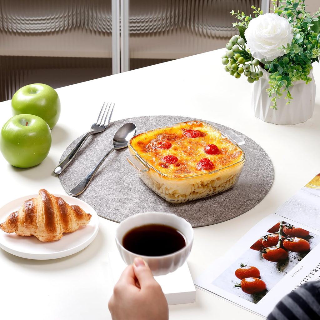0.8L Glass Casserole Dish with Lid Oven Safe Square Casserole Dish