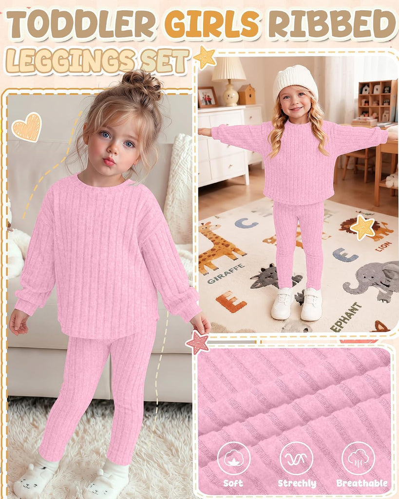 Toddler Girls' 2 Piece Ribbed Outfit Set