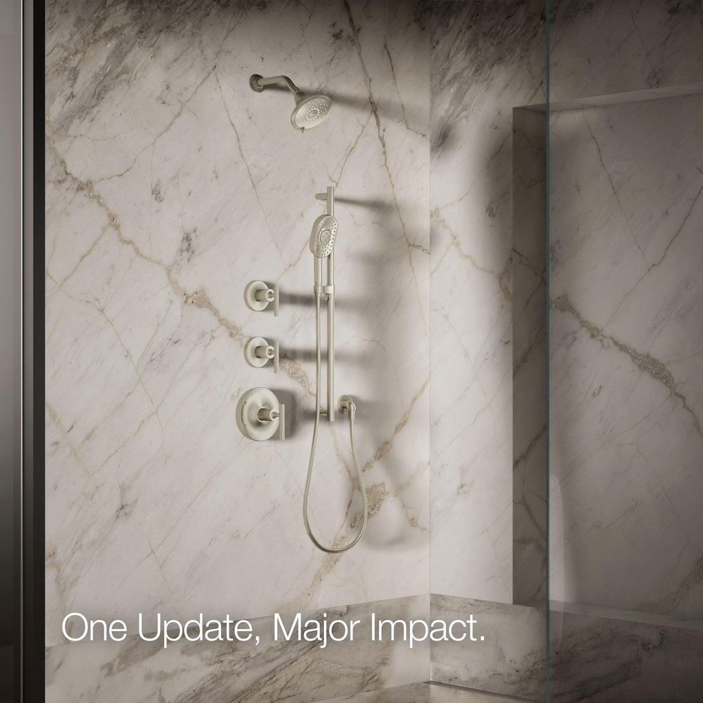 22169-BN Forté Three-Function Showerhead, 2.5 GPM, Full Coverage, Pulsating Massage, Silk Spray, Corrosion