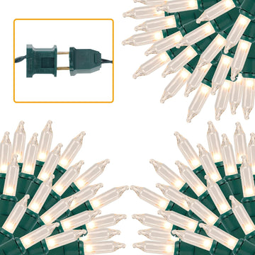 3 Sets Christmas Lights, 150 Count 33 FT Each Mini String Lights, Clear Green Wire Fairy Light, 120V UL Certified