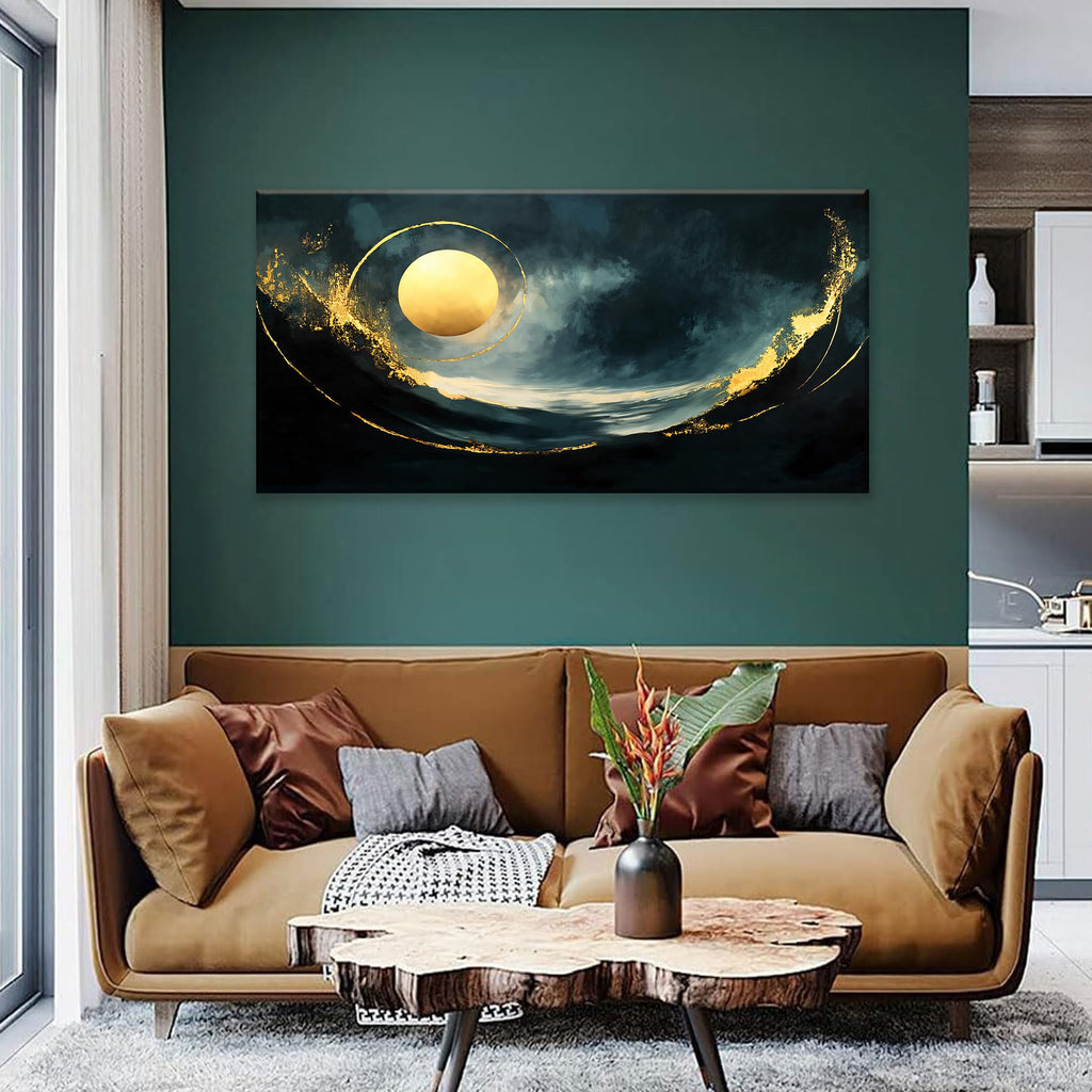 Abstract Ocean Wall Art Prints 24"x48" Blue Canvas Wall Art