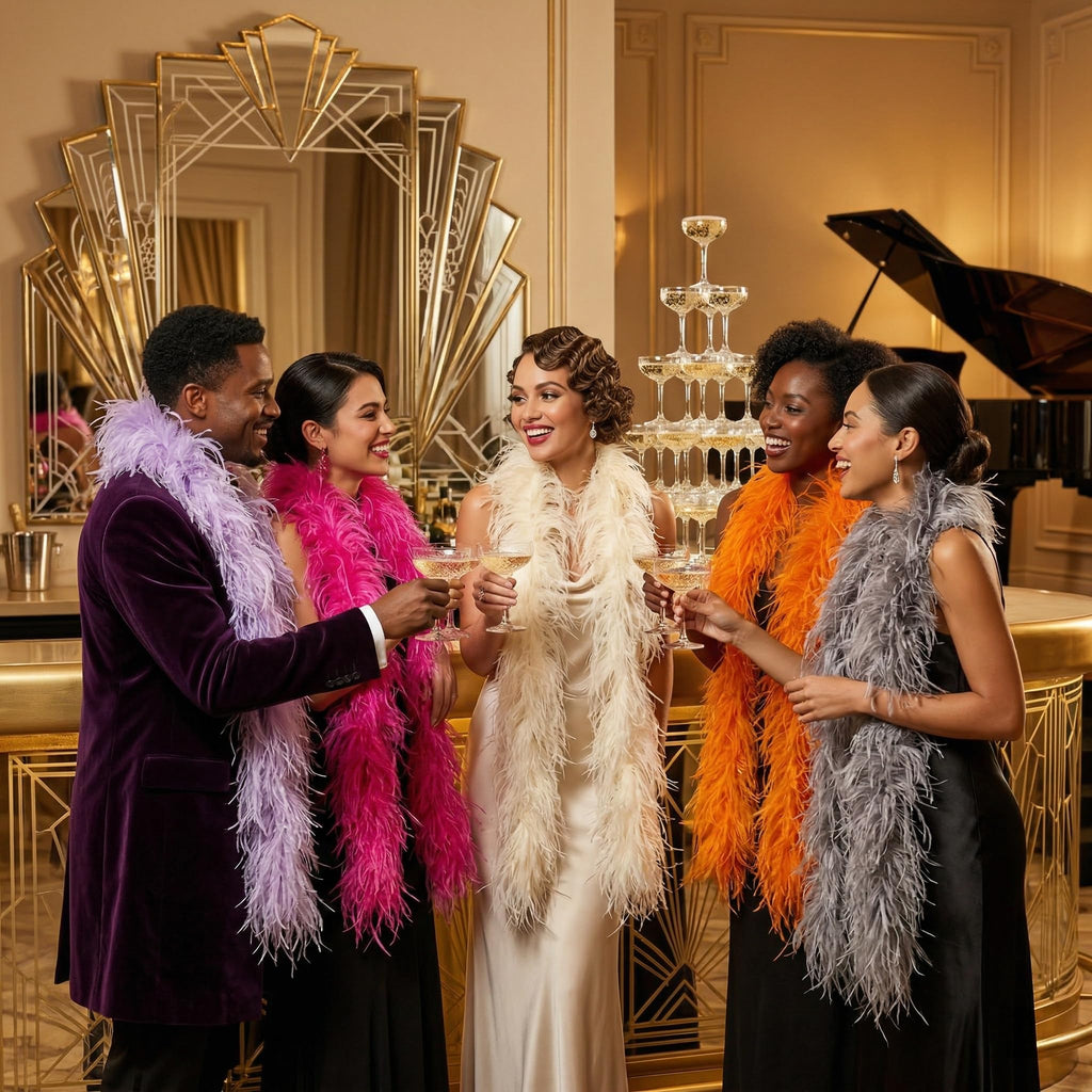 5 ply Hot Pink Ostrich Feather Boas.