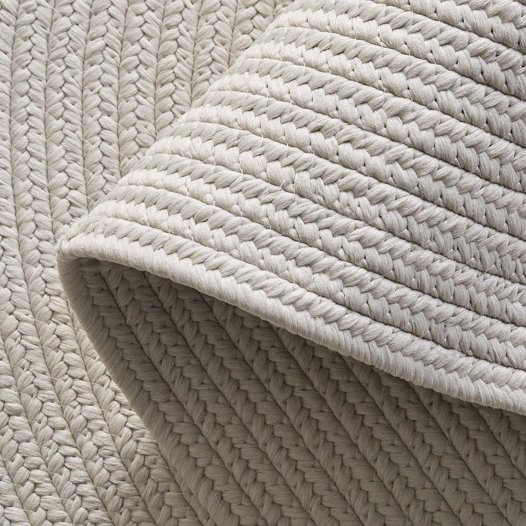 Braided Indoor/Outdoor Washable Oval Rug 4x6, Cream BRD315C
