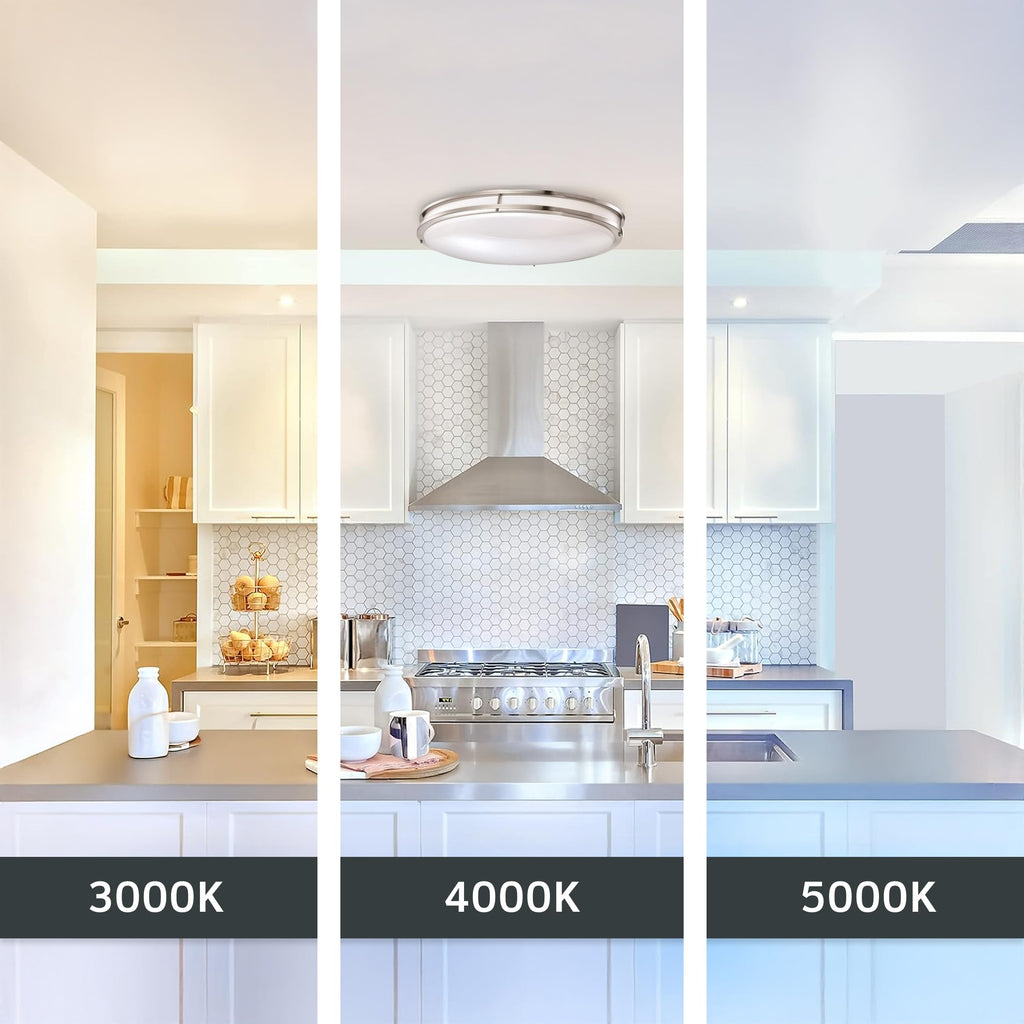 Flush Mount Ceiling Light, 24 Inch Oval LED Lighting Fixture Kitchen, Bedroom, Bathroom, and Hallway, Dimmable, 2800