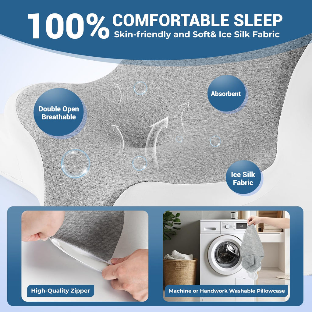 Reading Pillow for Bed, Lying, Leaning and Prone, Ergonomic Memory Foam Bed Wedge Pillow for Headboard, Chin & Back