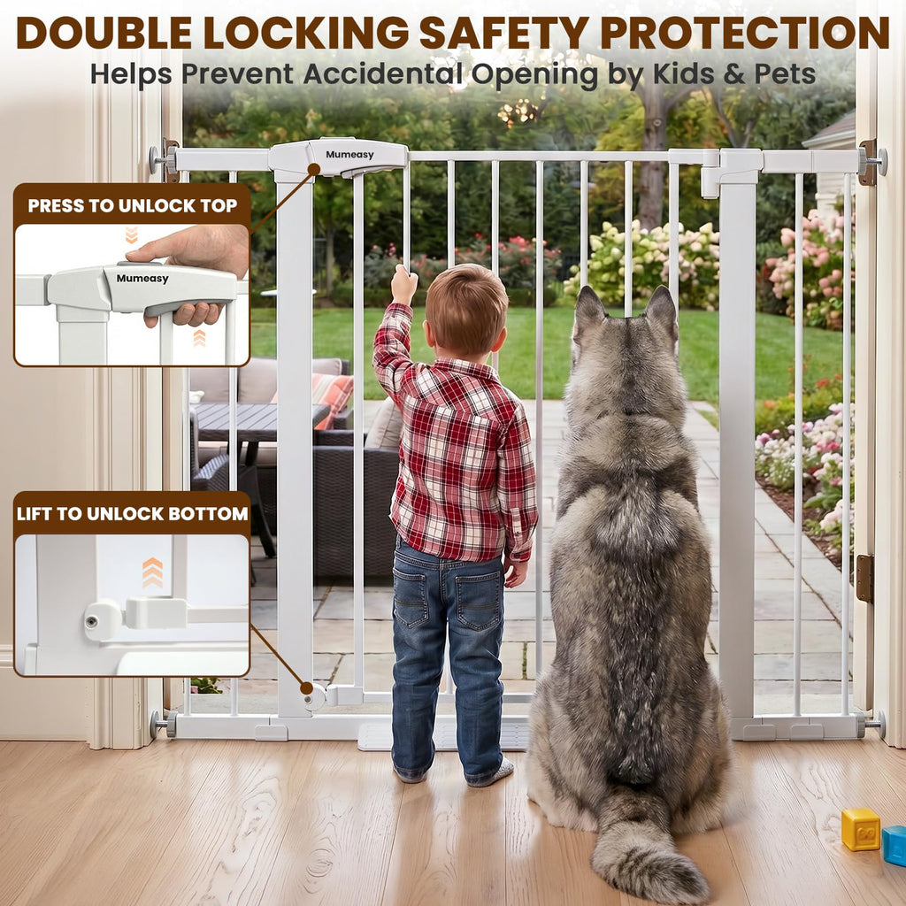 36" Extra Tall Baby Gate for Stairs, 29.7-43" Auto Close Dog Gate