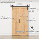 48"x84" Bi fold Barn Door with 52" Bifold Barn Door Hardware Kit for 2 Doors, No-Assembly Solid Spru