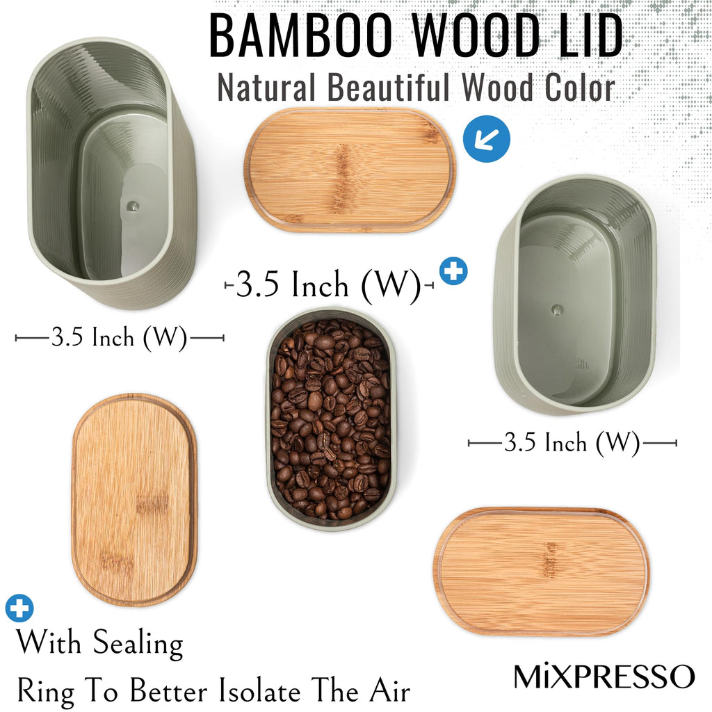 3 Pcs Green Canisters Sets for the Kitchen, Coffee Containers