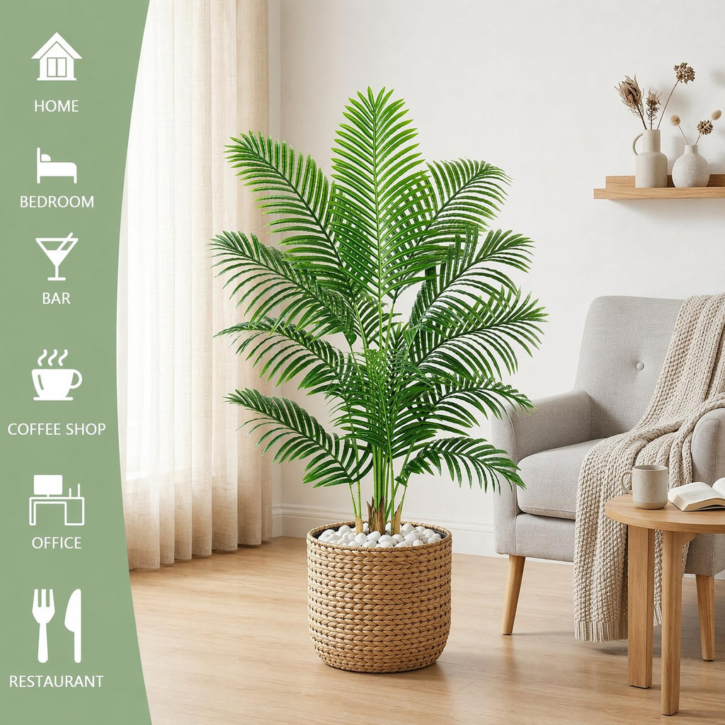 5FT Artificial Palm Tree, Realistic Tropical Fake Plants Indoor