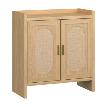 5 Layer Farmhouse Style Shoe Cabinet, Wooden Freestanding Shoe Rack with 2 Doors and Adjustable Shelves, Shoe Storage