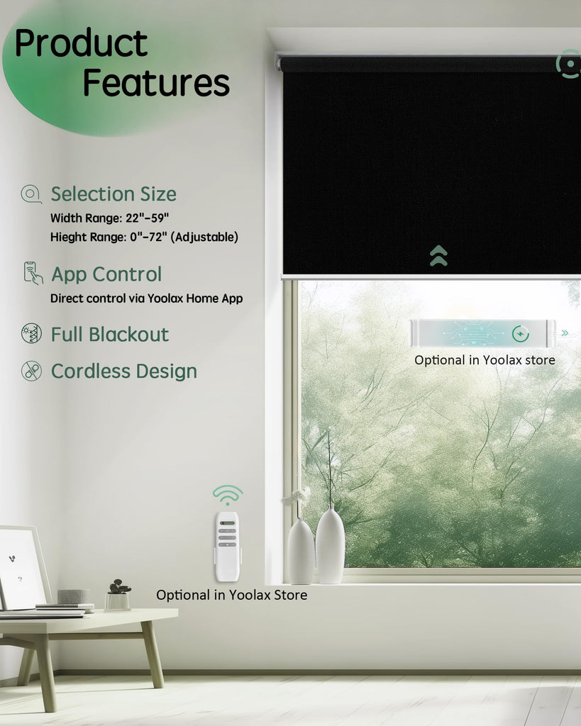 Motorized Blinds App Control, Apex Black
